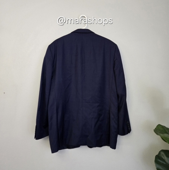 Peter Millar Navy Tailored Fit Glen Plaid Wool Blazer Suit Jacket - Picture 7 of 10